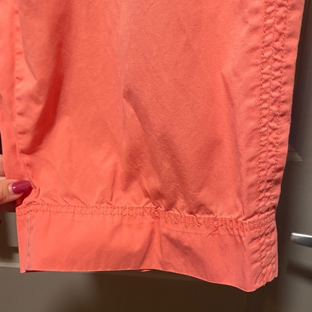 Coral Cotton Capri Pants Women Size 16W Cropped Summer Casual Pull On Style - Picture 6 of 8